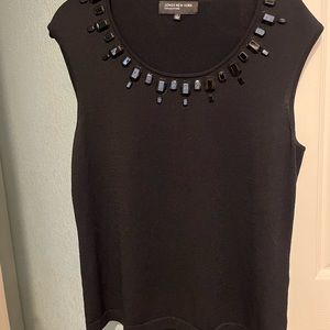 Jones New York Black Large Embellished Tanktop